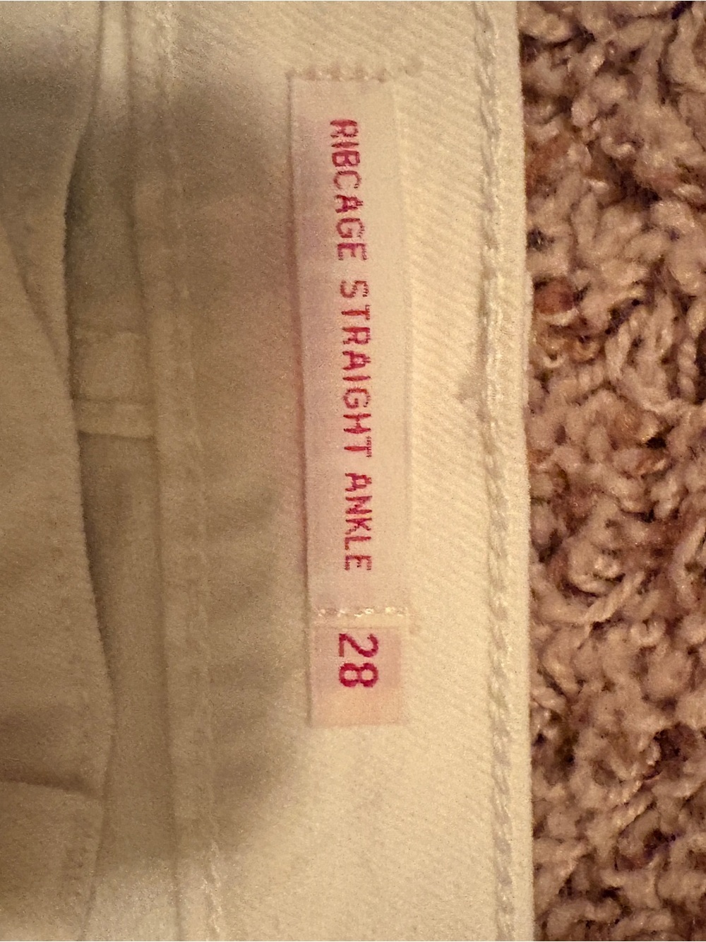 Levi's Cream Straight Ankle Jeans
